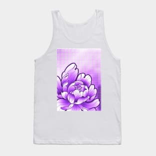 purple peony flower  kawaii pop art style print Tank Top